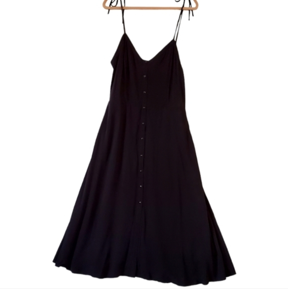 JNSQ‎ Black Button Front Cami Midi Dress Size 10 NWT
